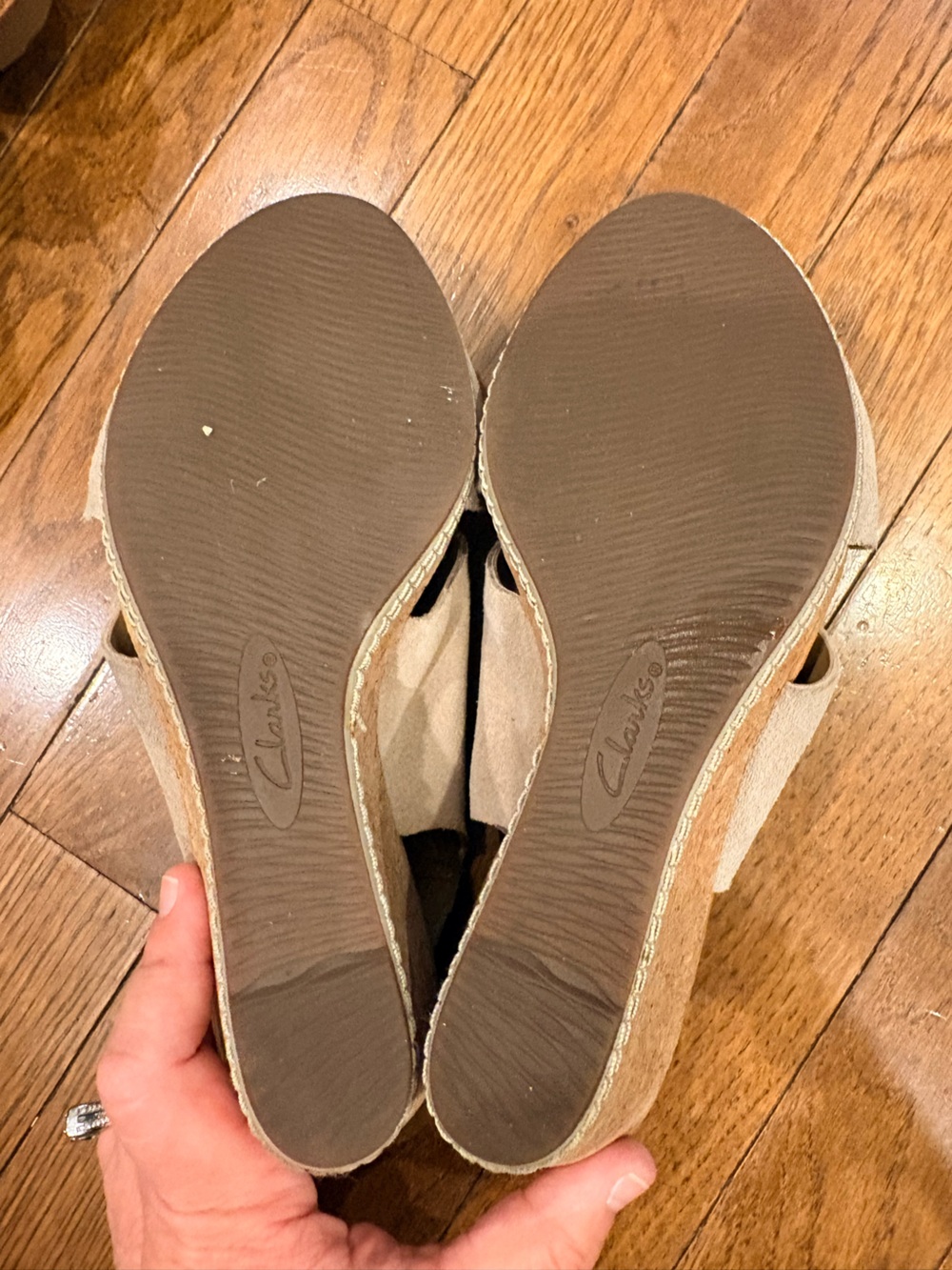 Suede Slingback Cutout Sandals in Beige - Picture 7 of 7